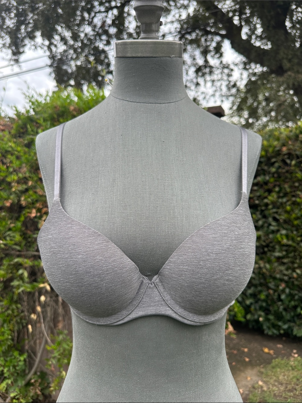 aerie Light Gray Padded T-Shirt Bra
